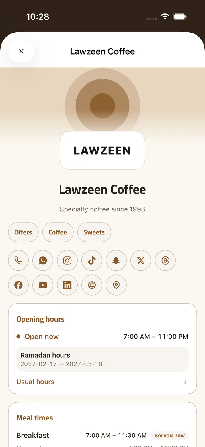 The shop's menu in Aloke Wallet