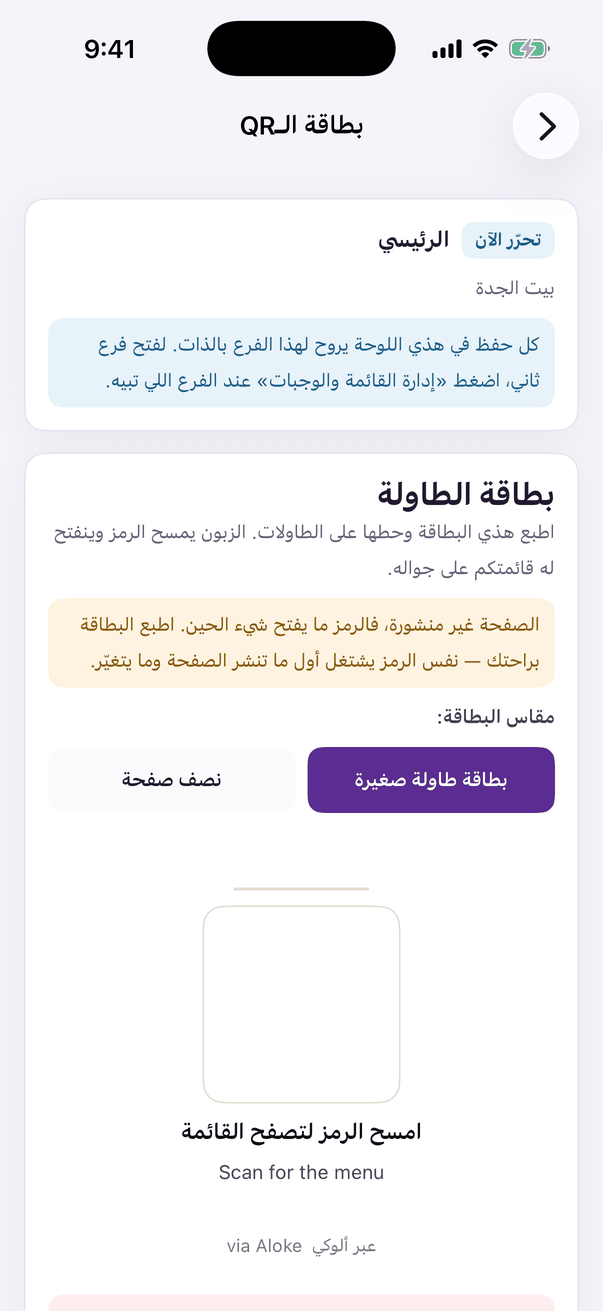 «QR card»: the code that brings a customer to your page.