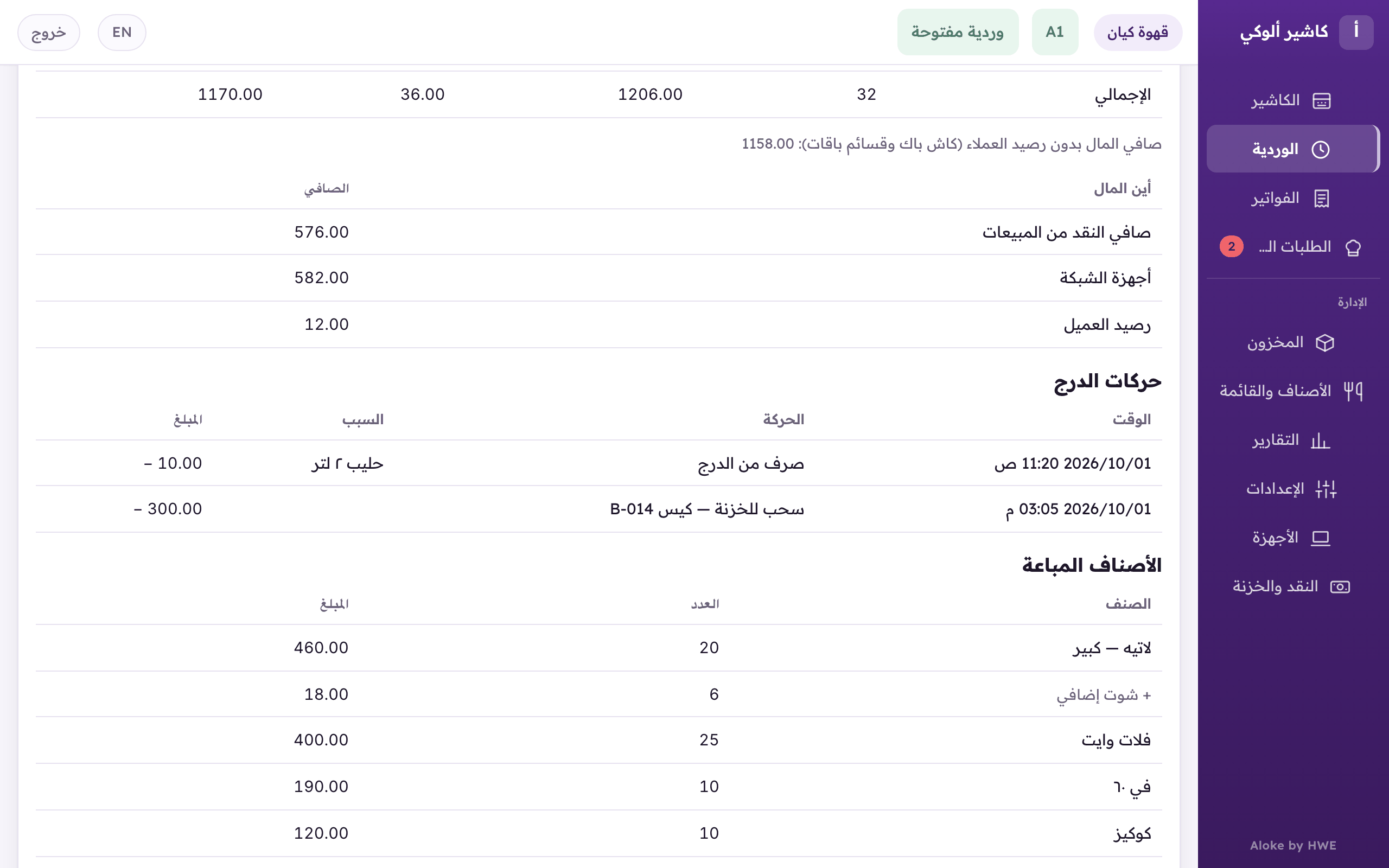 «حركات الدرج»: كل صرف وسحب للخزنة بوقته وسببه ورقم الكيس.
